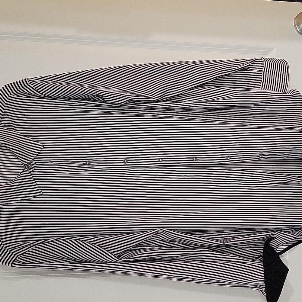 Philosophy Black and White Striped Womens Shirt